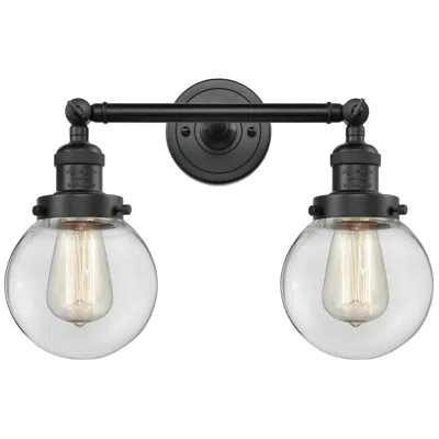 Innovations Lighting Beacon 2 Light 17" Led Bath Light - Matte Black - Clear Shade