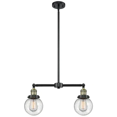 Innovations Lighting Beacon - 2 Light 23" Island Light - Black Antique Brass  - Seedy Shade