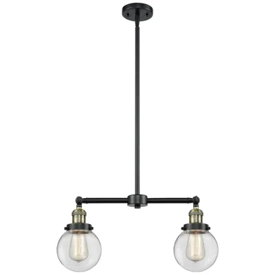 Innovations Lighting Beacon - 2 Light 23" Led Island Light - Black Antique Brass  - Clear S