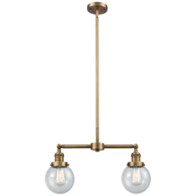 Innovations Lighting Beacon - 2 Light 23" Led Island Light - Brushed Brass  - Seedy Shade