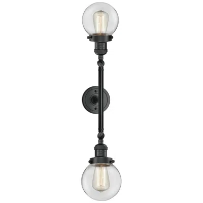 Innovations Lighting Beacon 2 Light 6" Led Bath Light - Matte Black - Clear Shade