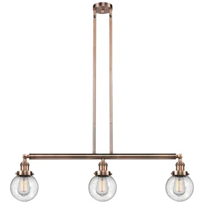 Innovations Lighting Beacon 3 Light 39" Island Light - Antique Copper  - Seedy Shade