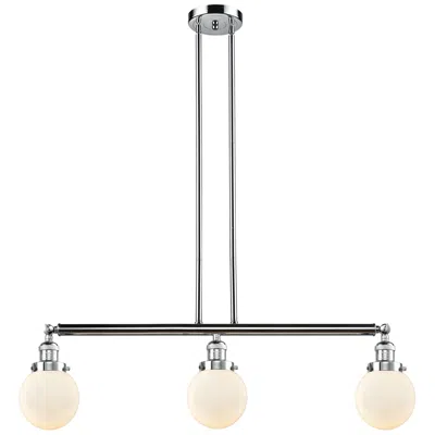 Innovations Lighting Beacon 3 Light 39" Island Light - Polished Chrome  - Matte White Shade