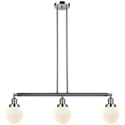 Innovations Lighting Beacon 3 Light 39" Island Light - Polished Nickel  - Matte White Shade