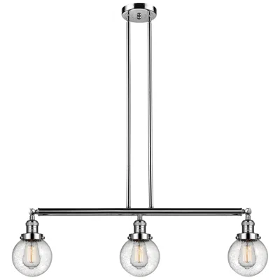 Innovations Lighting Beacon 3 Light 39" Led Island Light - Polished Nickel  - Seedy Shade