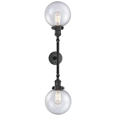Innovations Lighting Beacon 34 1/2"h Black 2-light Wall Sconce With Seedy Glass