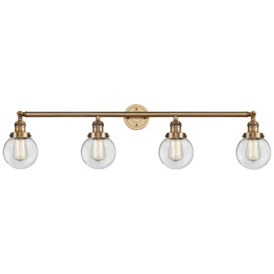 Innovations Lighting Beacon 4 Light 42" Bath Light - Brushed Brass - Clear Shade