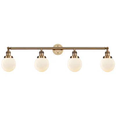 Innovations Lighting Beacon 4 Light 42" Bath Light - Brushed Brass - Matte White Shade