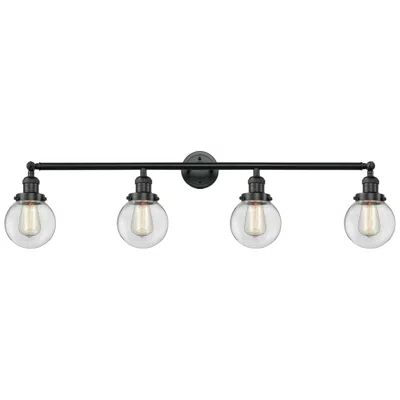 Innovations Lighting Beacon 4 Light 42" Bath Light - Matte Black - Clear Shade
