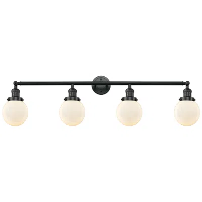 Innovations Lighting Beacon 4 Light 42" Bath Light - Matte Black - Matte White Shade