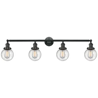 Innovations Lighting Beacon 4 Light 42" Led Bath Light - Matte Black - Seedy Shade