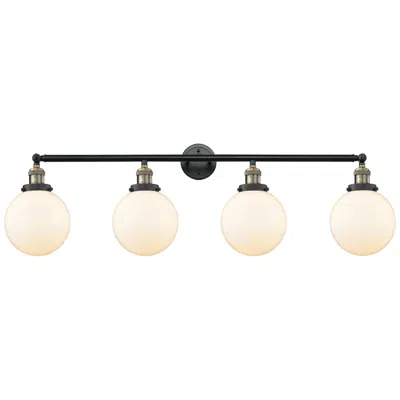 Innovations Lighting Beacon 4 Light 44" Led Bath Light - Black Antique Brass - Matte White