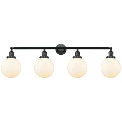 Innovations Lighting Beacon 4 Light 44" Led Bath Light - Matte Black - Matte White Shade