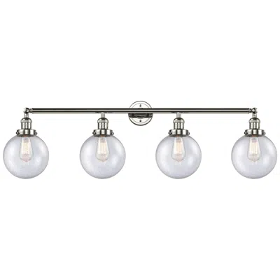 Innovations Lighting Beacon 4 Light 44" Led Bath Light - Polished Nickel - Seedy Shade