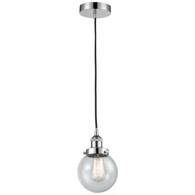 Innovations Lighting Beacon 6" Polished Chrome Mini Pendant W/ Seedy Shade