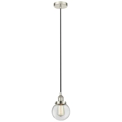 Innovations Lighting Beacon 6" Polished Nickel Mini Pendant W/ Clear Shade