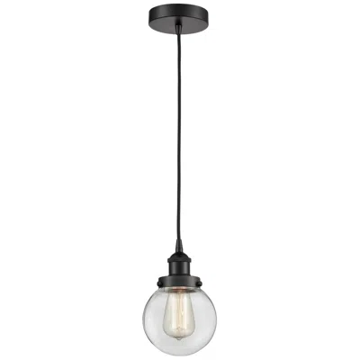 Innovations Lighting Beacon 6" Wide Matte Black Mini Pendant W/ Clear Glass