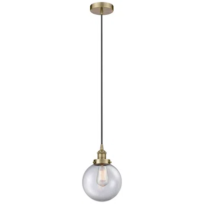 Innovations Lighting Beacon 8" Antique Brass Mini Pendant W/ Clear Shade