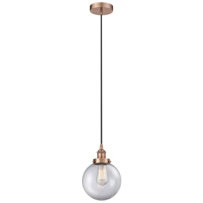 Innovations Lighting Beacon 8" Antique Copper Mini Pendant W/ Clear Shade