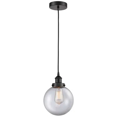 Innovations Lighting Beacon 8" Matte Black Mini Pendant W/ Clear Shade