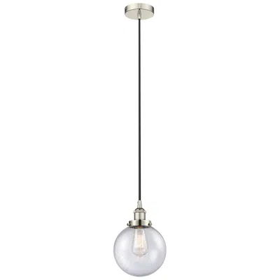 Innovations Lighting Beacon 8" Polished Nickel Mini Pendant W/ Seedy Shade