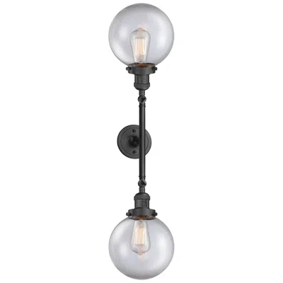 Innovations Lighting Beacon 8" Wide 2 Light Oil Rubbed Bronze Bath Vanity Light W/ Clear Sh