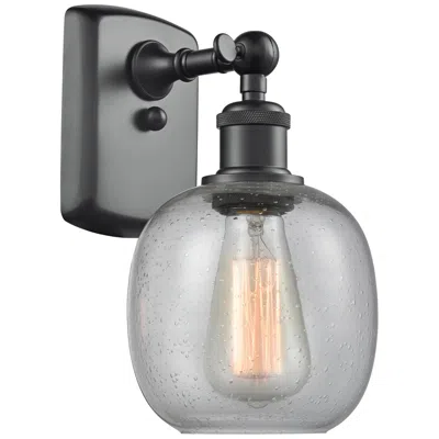 Innovations Lighting Belfast 11" Black And Seeded Glass Wall Sconce