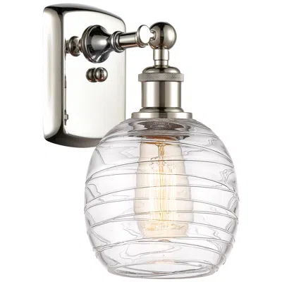 Innovations Lighting Belfast 11" Nickel Deco Swirl Glass Wall Light