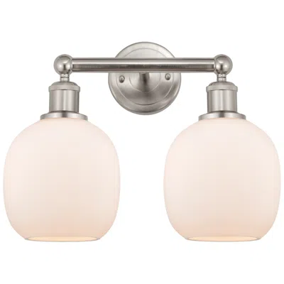 Innovations Lighting Belfast 15" 2-light Brushed Satin Nickel Bath Light W/ Matte White Sha