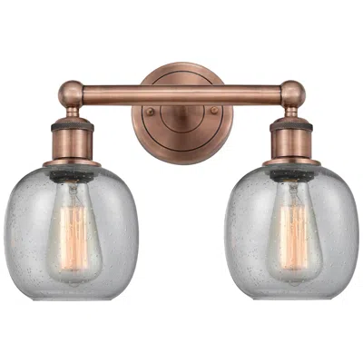Innovations Lighting Belfast 15" Wide 2 Light Antique Copper Bath Vanity Light With Seedy S