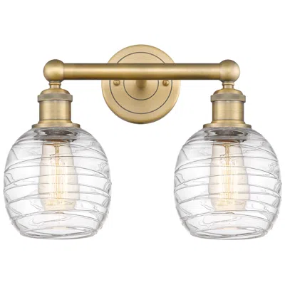 Innovations Lighting Belfast 15"w 2 Light Brushed Brass Bath Vanity Light With Deco Swirl S