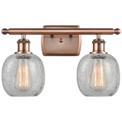 Innovations Lighting Belfast 16" 2-light Antique Copper Bath Light W/ Clear Crackle Shade