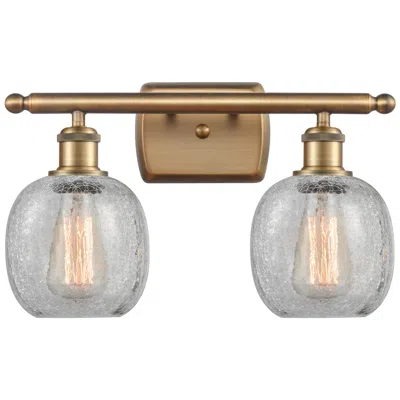 Innovations Lighting Belfast 16" 2-light Brushed Brass Bath Light W/ Clear Crackle Shade
