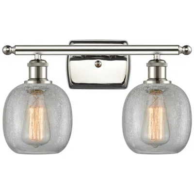 Innovations Lighting Belfast 16" 2-light Polished Nickel Bath Light W/ Clear Crackle Shade
