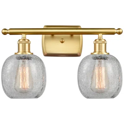 Innovations Lighting Belfast 16" 2-light Satin Gold Bath Light W/ Clear Crackle Shade