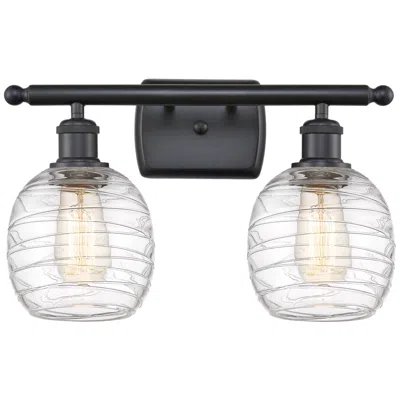 Innovations Lighting Belfast 2 Light 16" Led Bath Light - Matte Black - Deco Swirl Shade