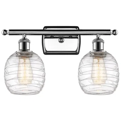 Innovations Lighting Belfast 2 Light 16" Led Bath Light - Polished Chrome - Deco Swirl Shad