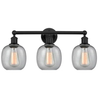 Innovations Lighting Belfast 24" 3-light Matte Black Bath Light W/ Seedy Shade