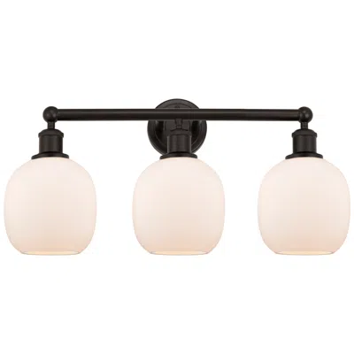 Innovations Lighting Belfast 24" 3-light Oil Rubbed Bronze Bath Light W/ Matte White Shade In Multi