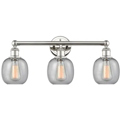 Innovations Lighting Belfast 24" Wide 3 Light Polished Nickel Bath Vanity Light With Seedy