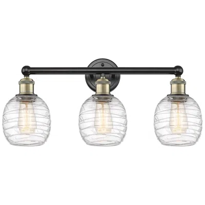 Innovations Lighting Belfast 24"w 3 Light Black Antique Brass Bath Light With Deco Swirl Sh