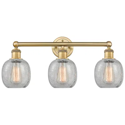 Innovations Lighting Belfast 24"w 3 Light Brushed Brass Bath Light With Clear Crackle Shade