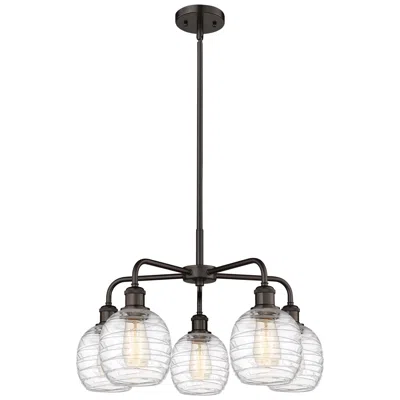 Innovations Lighting Belfast 24"w 5 Light Oil Rubbed Bronze Stem Chandelier W/ Deco Swirl S