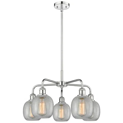 Innovations Lighting Belfast 24"w 5 Light Polished Chrome Stem Hung Chandelier W/ Crackle S