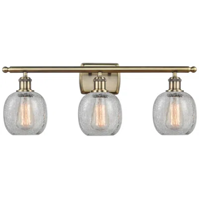 Innovations Lighting Belfast 26" 3-light Antique Brass Bath Light W/ Clear Crackle Shade