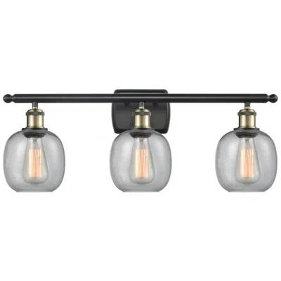 Innovations Lighting Belfast 26" 3-light Black Antique Brass Bath Light W/ Seedy Shade