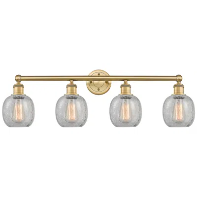 Innovations Lighting Belfast 33"w 4 Light Brushed Brass Bath Light With Clear Crackle Shade