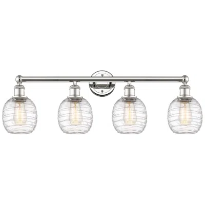Innovations Lighting Belfast 33"w 4 Light Polished Nickel Bath Light With Deco Swirl Shade