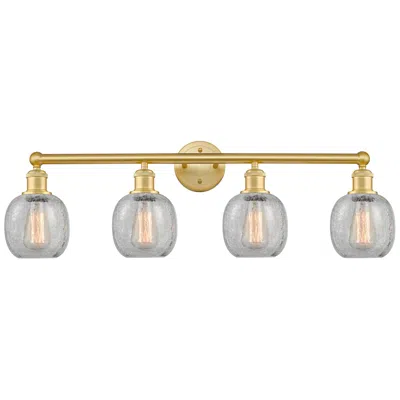 Innovations Lighting Belfast 33"w 4 Light Satin Gold Bath Vanity Light With Clear Crackle S