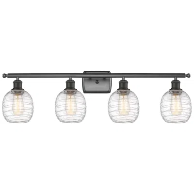 Innovations Lighting Belfast 4 Light 36" Bath Light - Oil Rubbed Bronze - Deco Swirl Shade